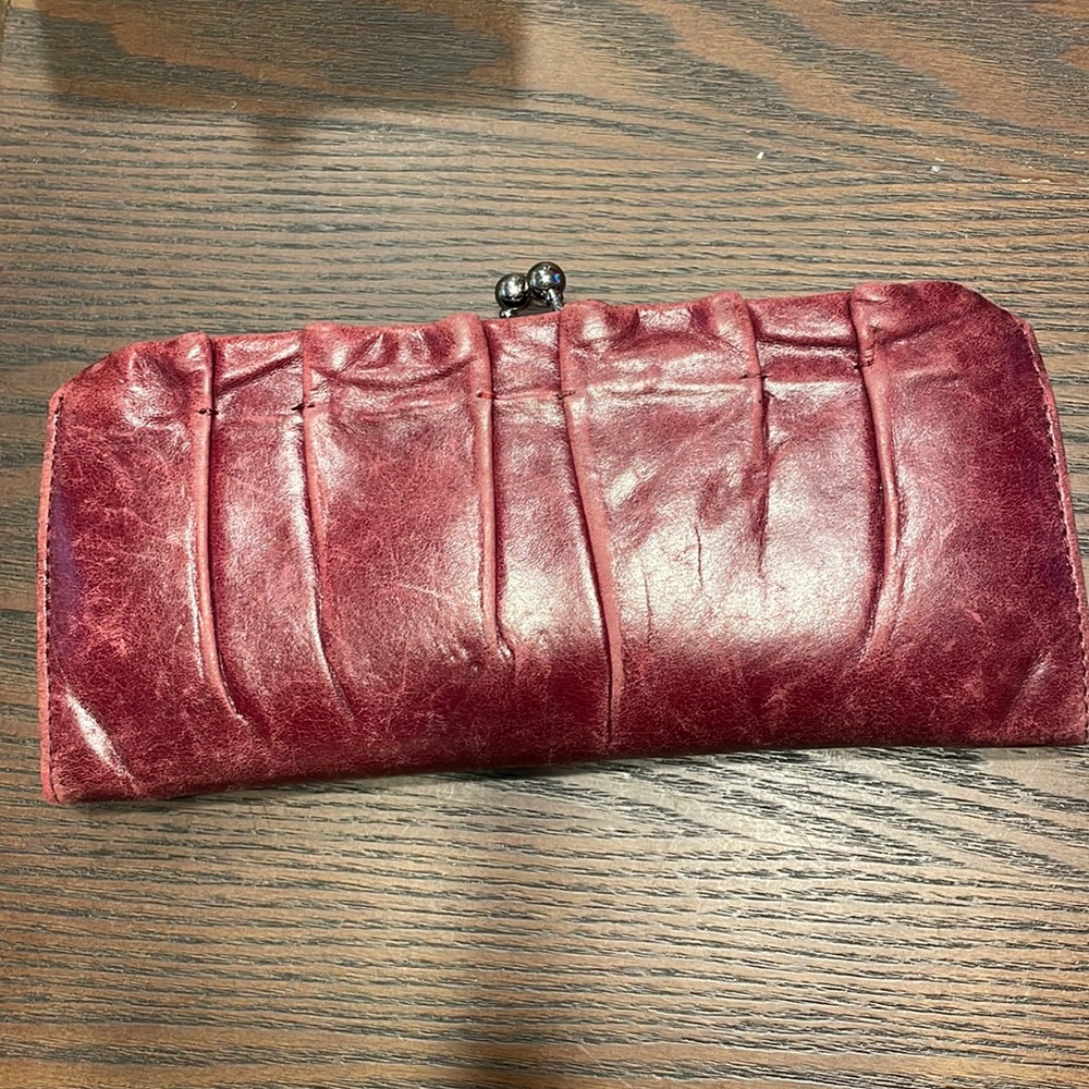 Hobo leather wallet red